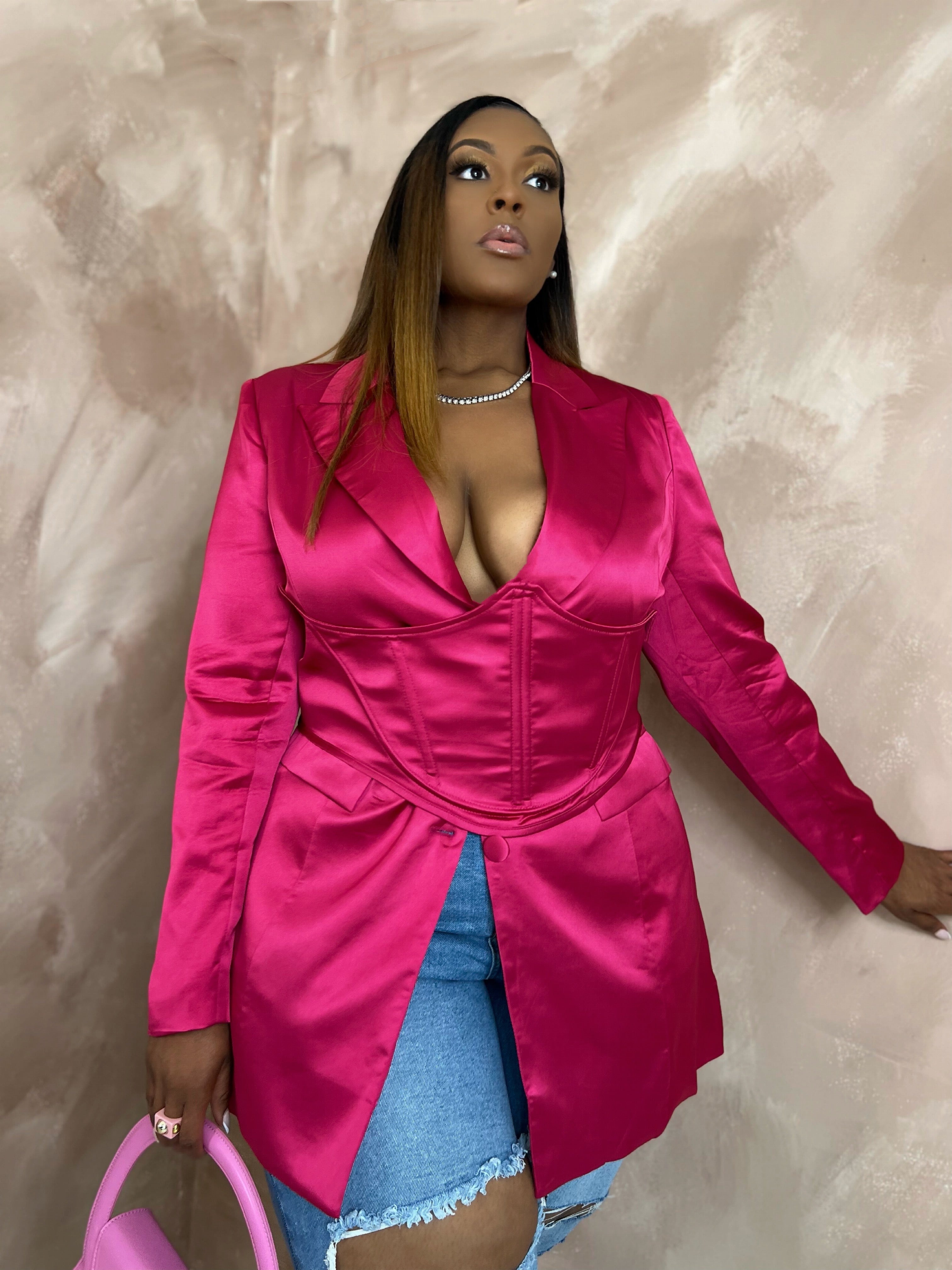 hot pink blazer dress plus size Pink Blazer Dress Plus Size PINK 54 BLAZER